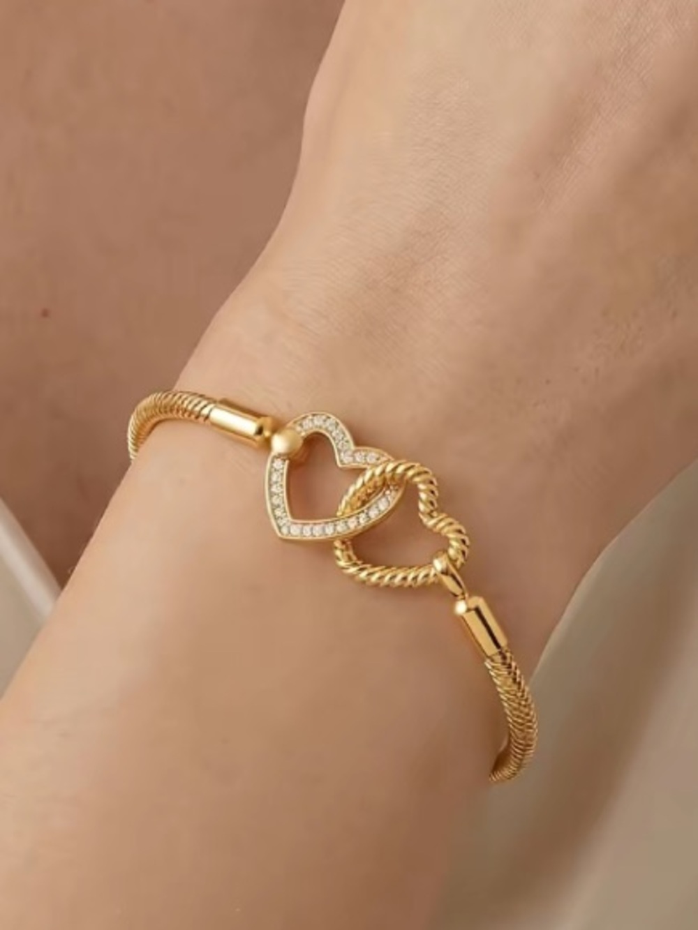 Heart 925 gold plated bracelet